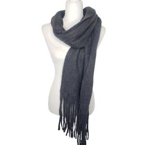 Lucky BRAND Soft Solid Brushed Winter Woolish Texture Shawl Gray Scarf womens